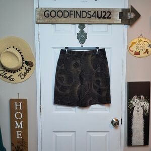 Bette Court Shorts Womens 12 Black Geometric Golf Bermuda Lightweight